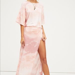 Free People Alyssa Wrap Dress Earth Light Pink Tie Dye Size XS SOLD OUT